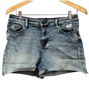 Judy Blue JB150018 Destroyed Distressed Denim Cutoff Shorts Light Wash Size L